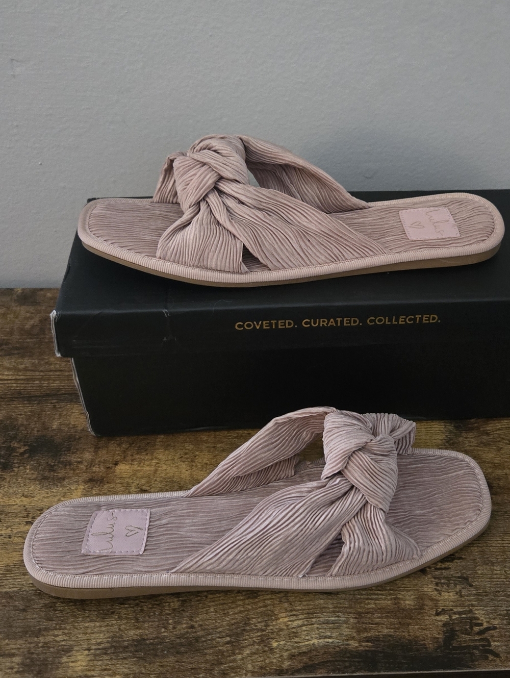 Lulu's Knotted Slide Sandals - Dusty Rose